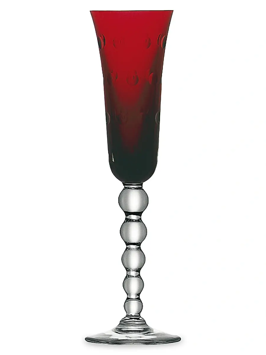 Saint Louis Red Bubble Champagne Flute - Red | Image 1 Saint Louis Red Bubble Champagne Flute - Red | Image 1