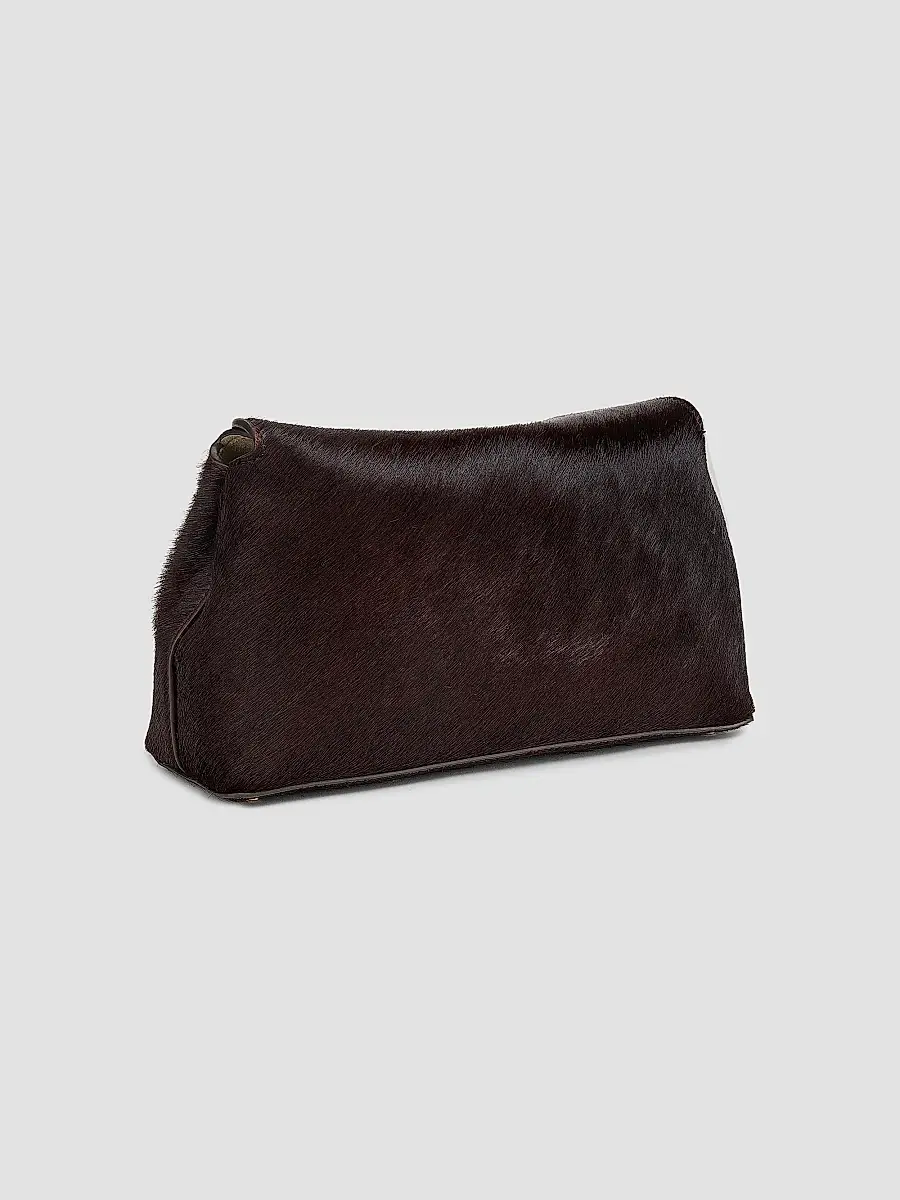 TOTEME Women's T-Lock Pony Hair Leather Clutch | Thumbnail 4 TOTEME Women's T-Lock Pony Hair Leather Clutch | Thumbnail 4