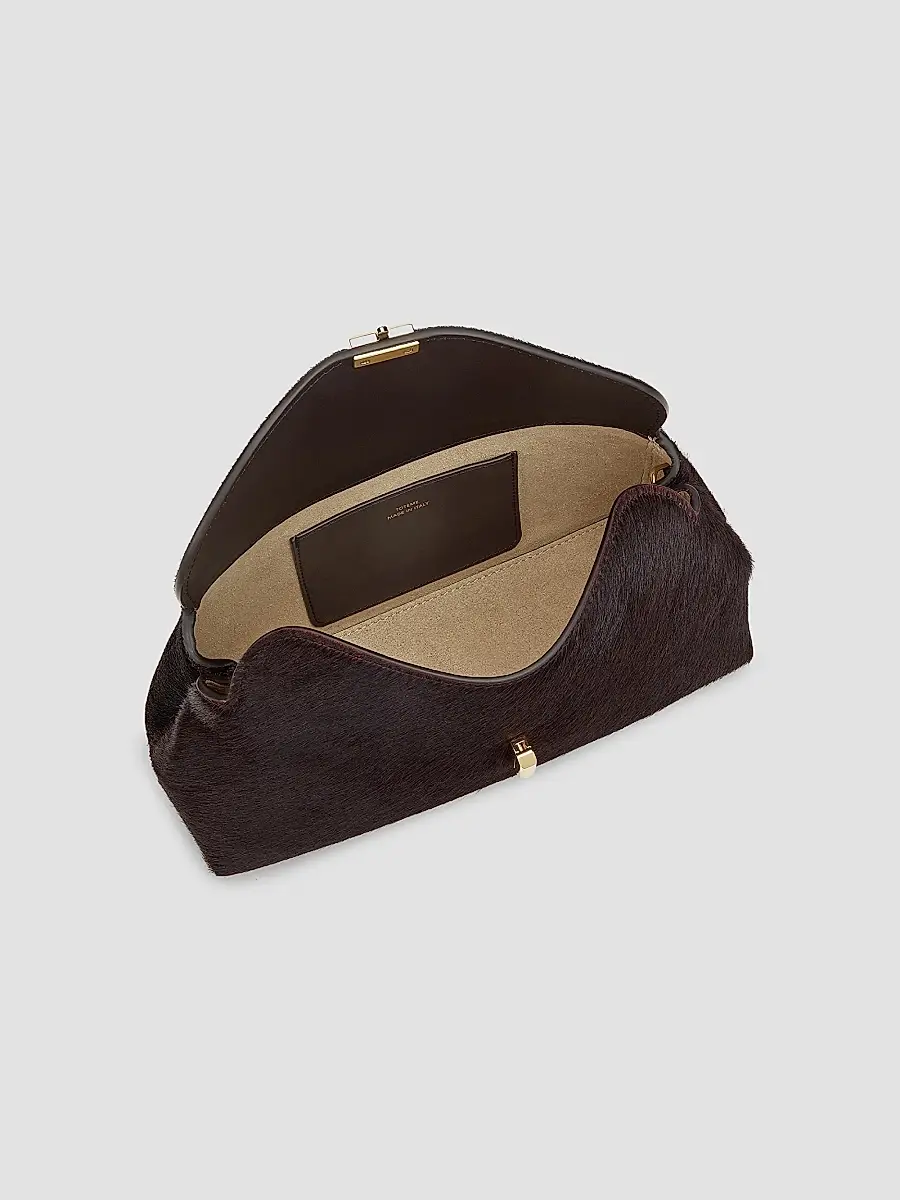 TOTEME Women's T-Lock Pony Hair Leather Clutch | Thumbnail 5 TOTEME Women's T-Lock Pony Hair Leather Clutch | Thumbnail 5