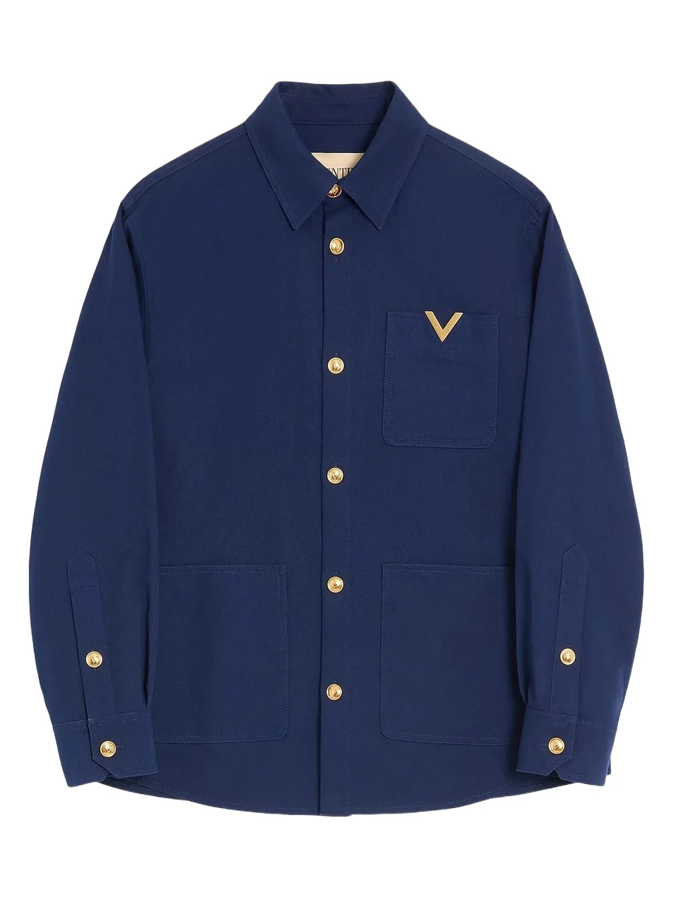 Men's Gabardine Shirt Jacket with VGold - Cobalt Men's Gabardine Shirt Jacket with VGold - Cobalt
