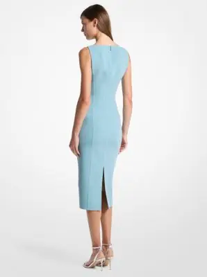 Michael Kors Collection Double Faced Stretch Wool Crepe Scoopneck Sheath Dress in Blue | Thumbnail 2 Michael Kors Collection Double Faced Stretch Wool Crepe Scoopneck Sheath Dress in Blue | Thumbnail 2