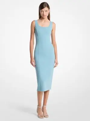 Michael Kors Collection Double Faced Stretch Wool Crepe Scoopneck Sheath Dress in Blue | Thumbnail 3 Michael Kors Collection Double Faced Stretch Wool Crepe Scoopneck Sheath Dress in Blue | Thumbnail 3