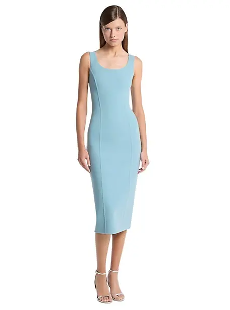 Michael Kors Collection Double Faced Stretch Wool Crepe Scoopneck Sheath Dress | Image 1 Michael Kors Collection Double Faced Stretch Wool Crepe Scoopneck Sheath Dress | Image 1