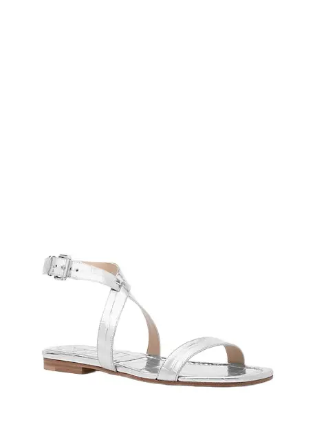 Michael Kors Collection Bridgette Metallic Crocodile Embossed Leather Sandal | Image 1 Michael Kors Collection Bridgette Metallic Crocodile Embossed Leather Sandal | Image 1