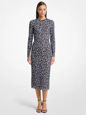 Michael Kors Collection Shadow Floral Lace Sheath Dress in Blue | Thumbnail 3 Michael Kors Collection Shadow Floral Lace Sheath Dress in Blue | Thumbnail 3