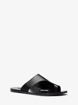 Michael Kors Collection Nettuno Leather Thong Sandal in Black | Thumbnail 2 Michael Kors Collection Nettuno Leather Thong Sandal in Black | Thumbnail 2