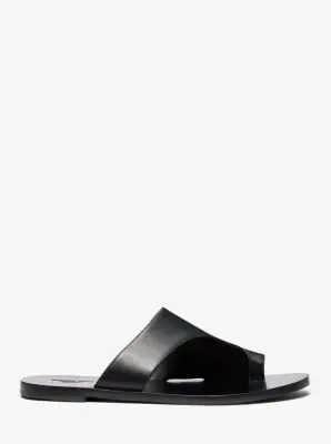 Michael Kors Collection Nettuno Leather Thong Sandal in Black | Thumbnail 3 Michael Kors Collection Nettuno Leather Thong Sandal in Black | Thumbnail 3