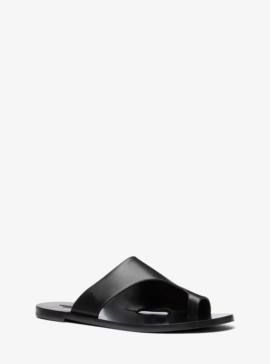 Michael Kors Collection Nettuno Leather Thong Sandal in Black | Thumbnail 8 Michael Kors Collection Nettuno Leather Thong Sandal in Black | Thumbnail 8