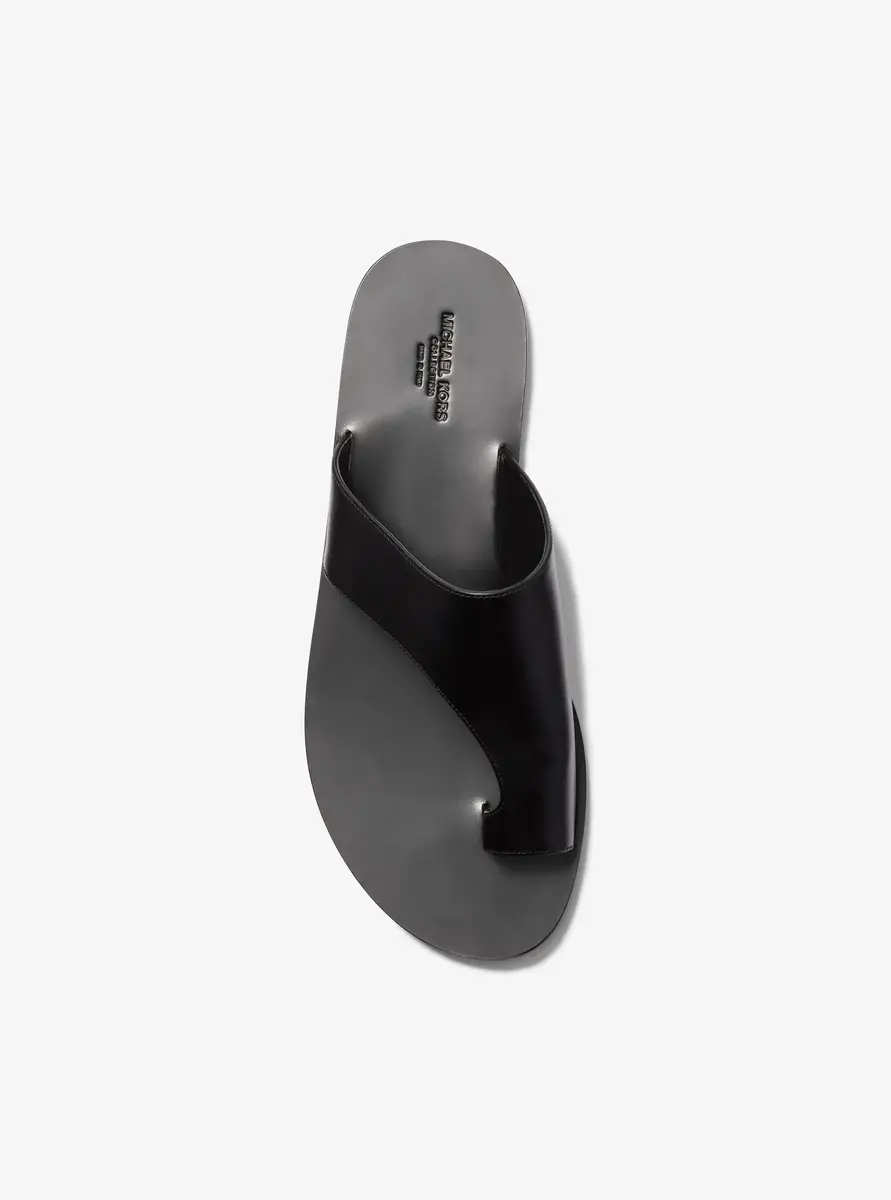 Michael Kors Collection Nettuno Leather Thong Sandal in Black | Thumbnail 9 Michael Kors Collection Nettuno Leather Thong Sandal in Black | Thumbnail 9