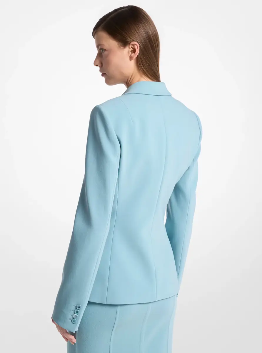 Michael Kors Collection Stretch Pebble Crepe Blazer in Blue | Thumbnail 5 Michael Kors Collection Stretch Pebble Crepe Blazer in Blue | Thumbnail 5