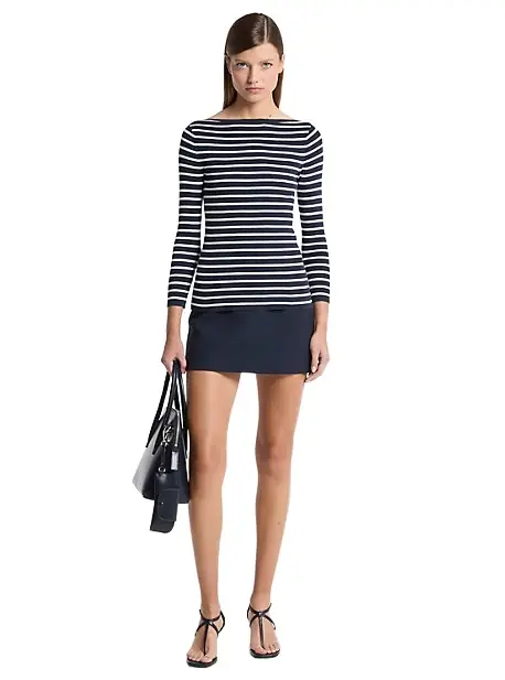 Michael Kors Collection Striped Boatneck Top | Image 1 Michael Kors Collection Striped Boatneck Top | Image 1