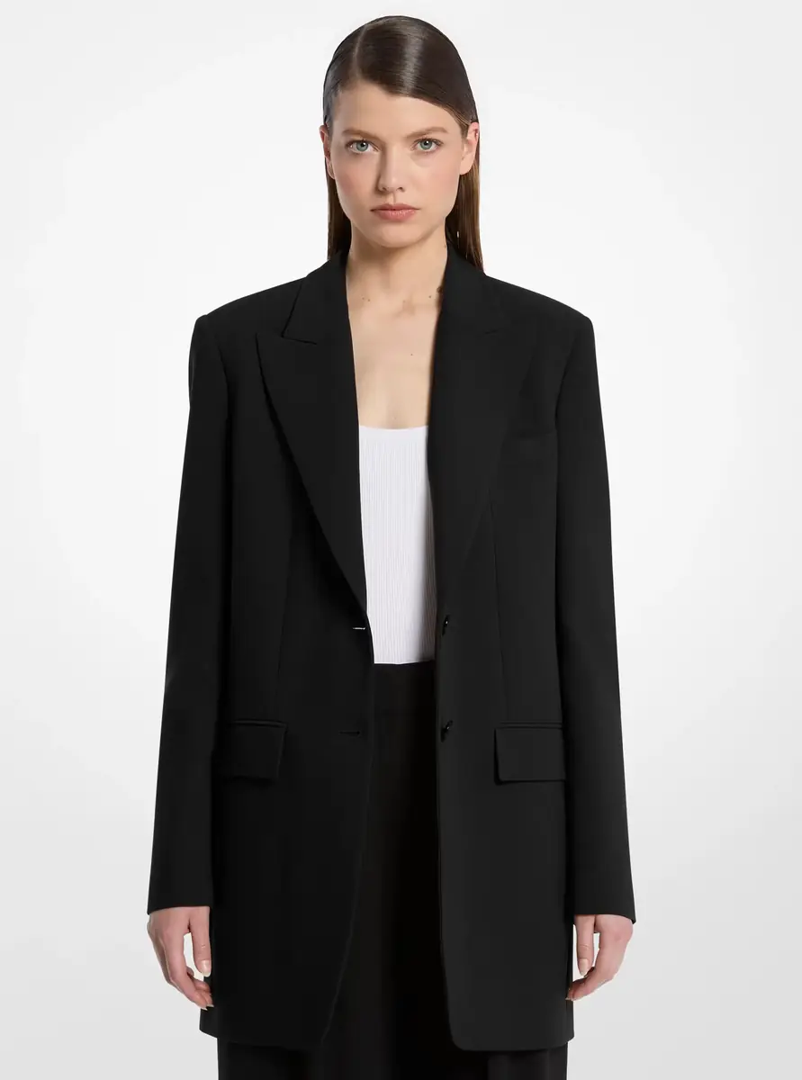 Michael Kors Collection Wool Serge Boyfriend Blazer in Black | Thumbnail 5 Michael Kors Collection Wool Serge Boyfriend Blazer in Black | Thumbnail 5