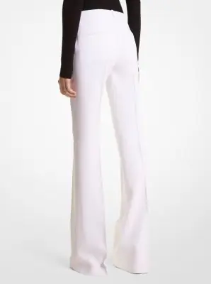 Michael Kors Collection Haylee Double Crepe Sablé Flared Trousers in White | Thumbnail 2 Michael Kors Collection Haylee Double Crepe Sablé Flared Trousers in White | Thumbnail 2
