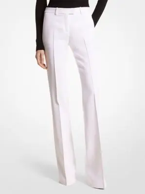 Michael Kors Collection Haylee Double Crepe Sablé Flared Trousers in White | Thumbnail 3 Michael Kors Collection Haylee Double Crepe Sablé Flared Trousers in White | Thumbnail 3