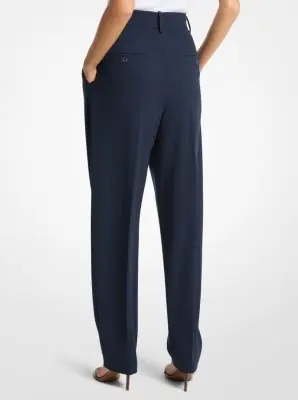 Michael Kors Collection Chase Wool Serge Tapered Trousers in Blue | Thumbnail 2