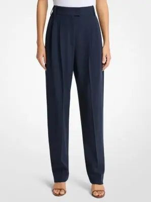 Michael Kors Collection Chase Wool Serge Tapered Trousers in Blue | Thumbnail 3