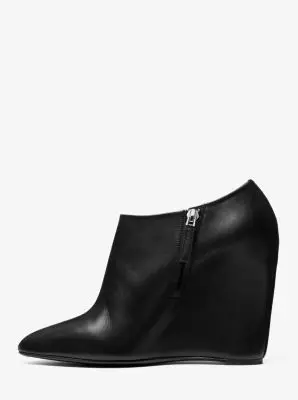 Michael Kors Collection Kasia Leather Wedge Ankle Boot in Black | Thumbnail 3 Michael Kors Collection Kasia Leather Wedge Ankle Boot in Black | Thumbnail 3