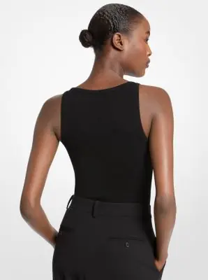 Michael Kors Collection Stretch Cashmere Bodysuit in Black | Thumbnail 2 Michael Kors Collection Stretch Cashmere Bodysuit in Black | Thumbnail 2