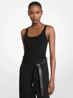 Michael Kors Collection Stretch Cashmere Bodysuit in Black | Thumbnail 4 Michael Kors Collection Stretch Cashmere Bodysuit in Black | Thumbnail 4