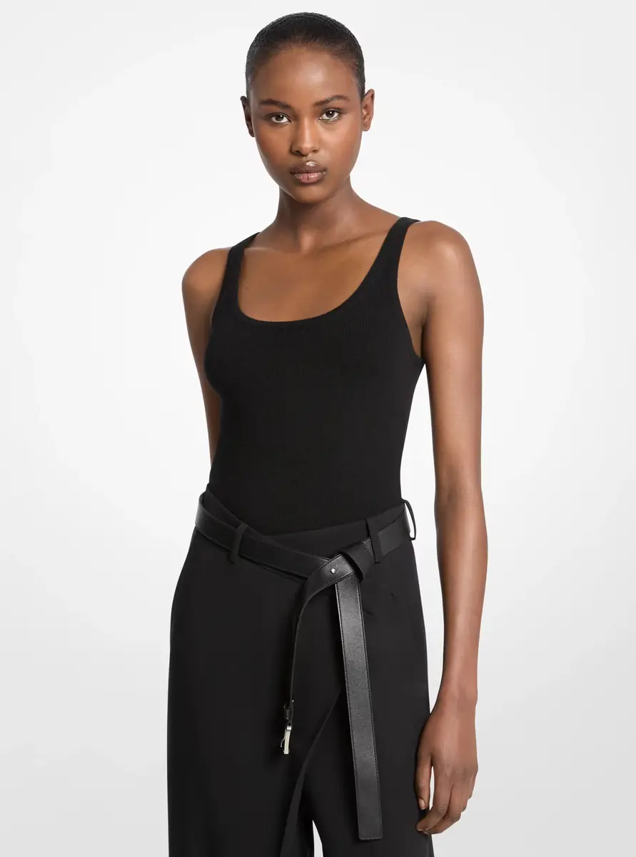 Michael Kors Collection Stretch Cashmere Bodysuit in Black | Thumbnail 6 Michael Kors Collection Stretch Cashmere Bodysuit in Black | Thumbnail 6