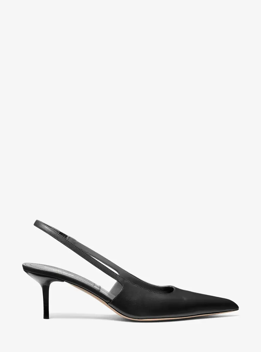 Michael Kors Collection Emma Leather Slingback Pump in Black | Thumbnail 8 Michael Kors Collection Emma Leather Slingback Pump in Black | Thumbnail 8