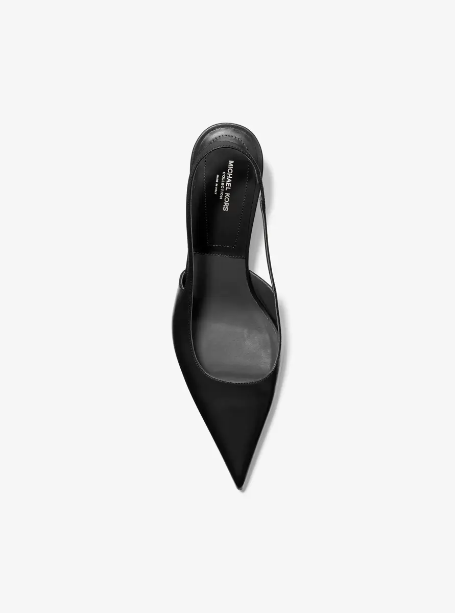 Michael Kors Collection Emma Leather Slingback Pump in Black | Thumbnail 9 Michael Kors Collection Emma Leather Slingback Pump in Black | Thumbnail 9