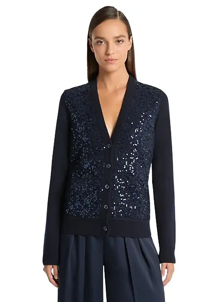Michael Kors Collection Floral Lace and Cashmere Cardigan | Image 1 Michael Kors Collection Floral Lace and Cashmere Cardigan | Image 1