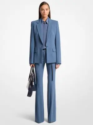 Michael Kors Collection Tyler Stretch Wool Crepe Blazer in Purple | Thumbnail 3 Michael Kors Collection Tyler Stretch Wool Crepe Blazer in Purple | Thumbnail 3