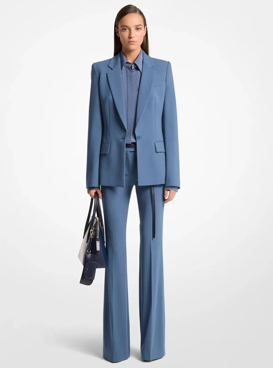 Michael Kors Collection Tyler Stretch Wool Crepe Blazer in Purple | Thumbnail 5 Michael Kors Collection Tyler Stretch Wool Crepe Blazer in Purple | Thumbnail 5