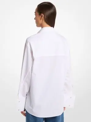 Michael Kors Collection Tyler Oversized Washed Cotton Poplin Shirt in | Thumbnail 2 Michael Kors Collection Tyler Oversized Washed Cotton Poplin Shirt in | Thumbnail 2