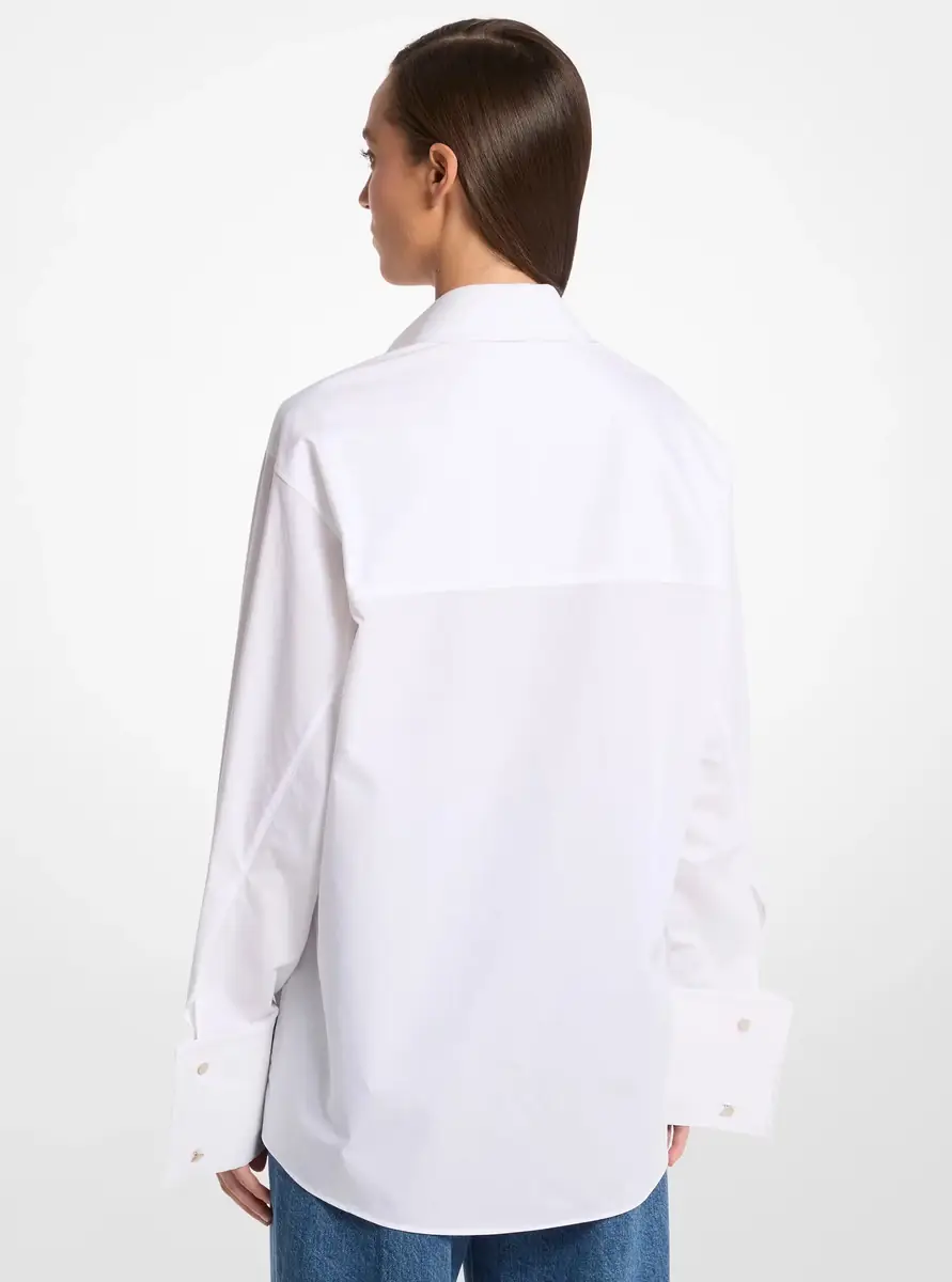 Michael Kors Collection Tyler Oversized Washed Cotton Poplin Shirt in | Thumbnail 5 Michael Kors Collection Tyler Oversized Washed Cotton Poplin Shirt in | Thumbnail 5