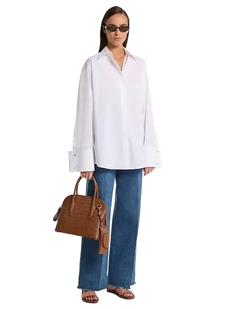 Tyler Oversized Washed Cotton Poplin Shirt in
