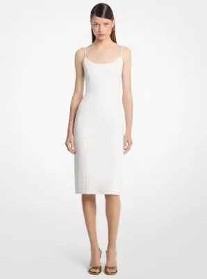 Michael Kors Collection Stretch Wool Crepe Slip Dress in Natural | Thumbnail 3 Michael Kors Collection Stretch Wool Crepe Slip Dress in Natural | Thumbnail 3