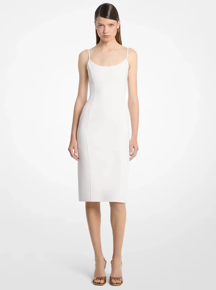 Michael Kors Collection Stretch Wool Crepe Slip Dress in Natural | Thumbnail 6 Michael Kors Collection Stretch Wool Crepe Slip Dress in Natural | Thumbnail 6