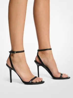 Michael Kors Collection Gwyneth Leather Sandal in Black | Thumbnail 2
