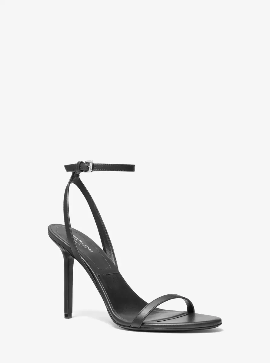 Michael Kors Collection Gwyneth Leather Sandal in Black | Thumbnail 6