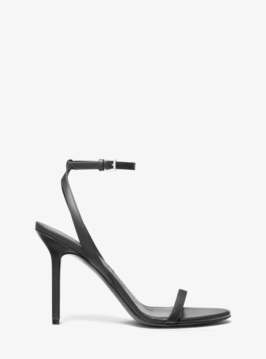 Michael Kors Collection Gwyneth Leather Sandal in Black | Thumbnail 9