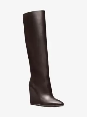 Michael Kors Collection Jodi Leather Tall Boot in Black | Thumbnail 5