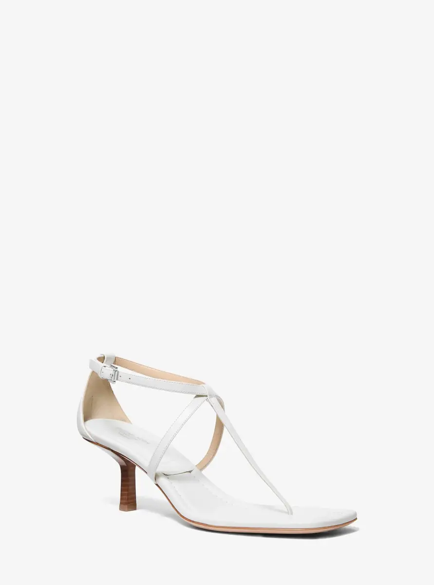 Michael Kors Collection Anna Leather Sandal in White | Thumbnail 6