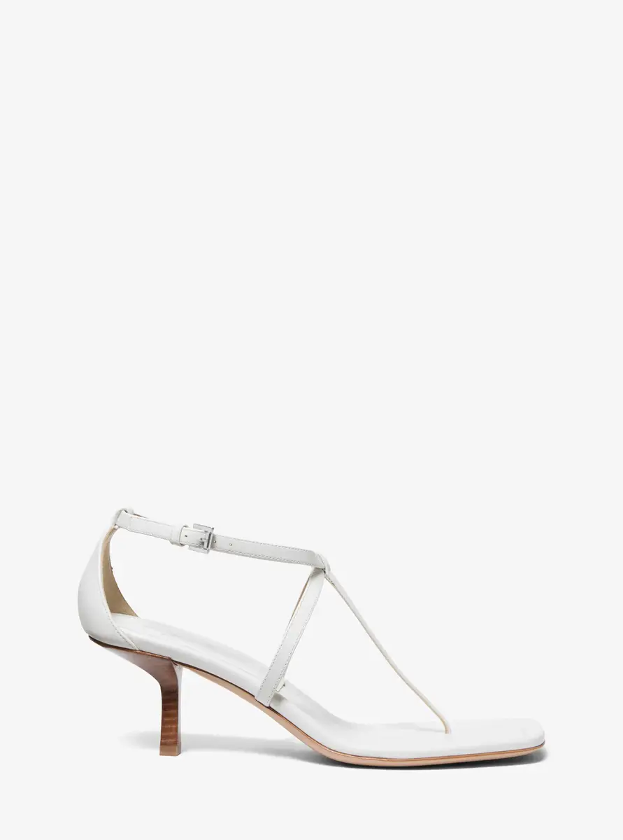Michael Kors Collection Anna Leather Sandal in White | Thumbnail 8