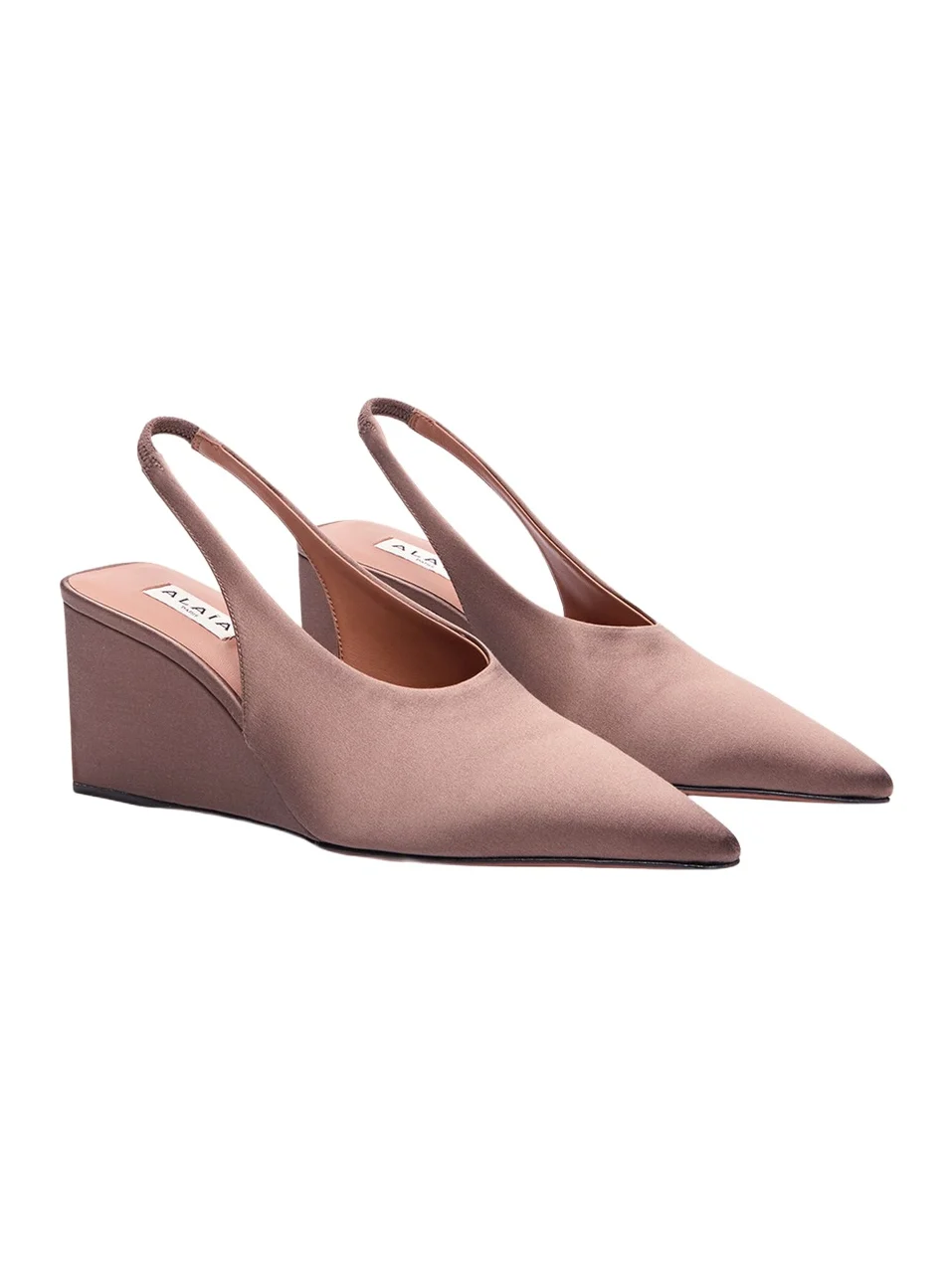 Satin Wedge Slingback Pumps Satin Wedge Slingback Pumps