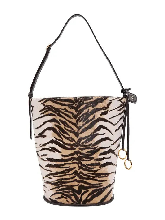 Pony Hair Bucket Tote Bag