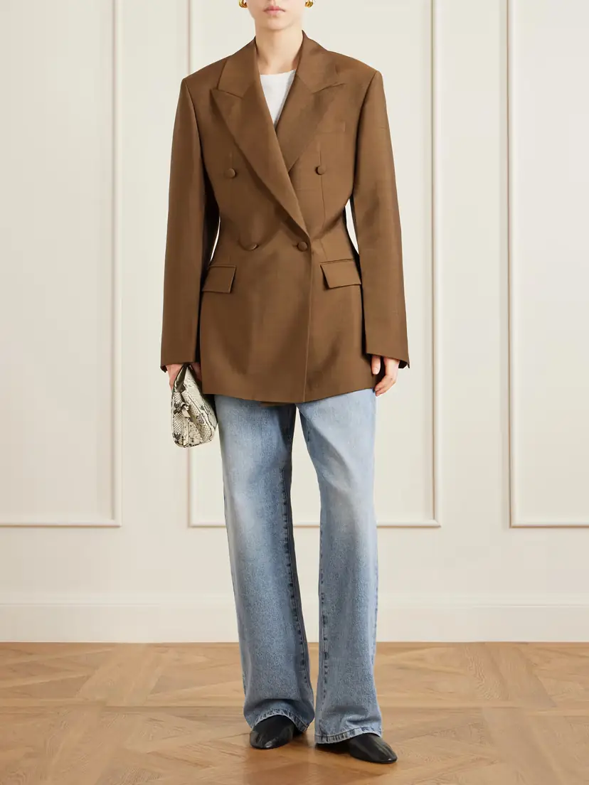 RÓHE Double-breasted Wool And Mohair-blend Blazer | Thumbnail 2