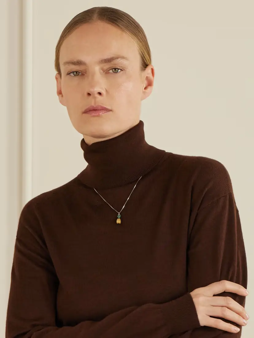 Saint Laurent Pineapple Silver-tone And Enamel Necklace | Thumbnail 2 Saint Laurent Pineapple Silver-tone And Enamel Necklace | Thumbnail 2