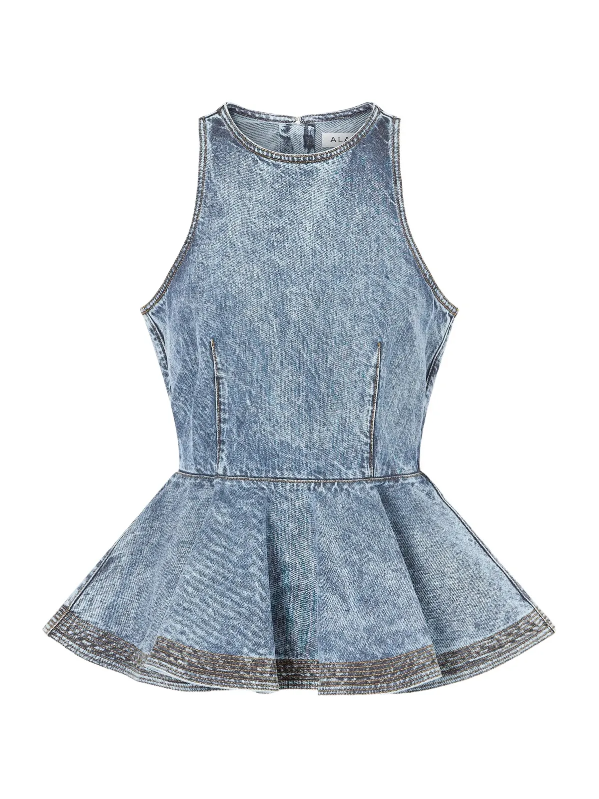 Denim Peplum Top