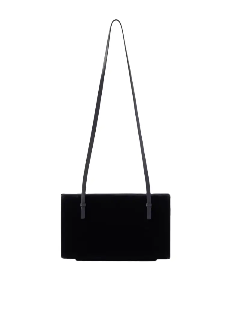 TOTEME Leather-trimmed Velvet Shoulder Bag | Image 1 TOTEME Leather-trimmed Velvet Shoulder Bag | Image 1