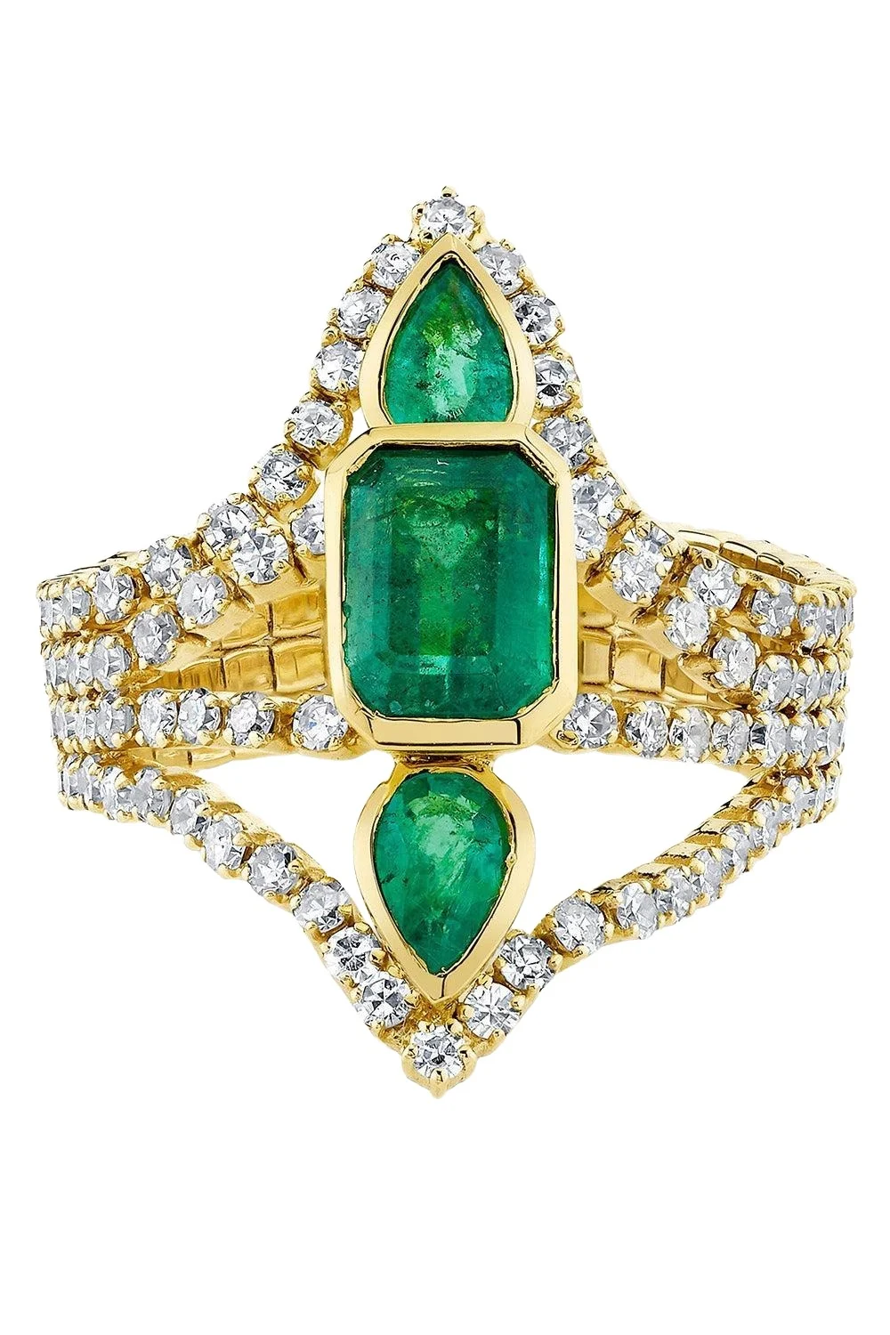 Emerald Diamond Deco Stacked Ring Emerald Diamond Deco Stacked Ring