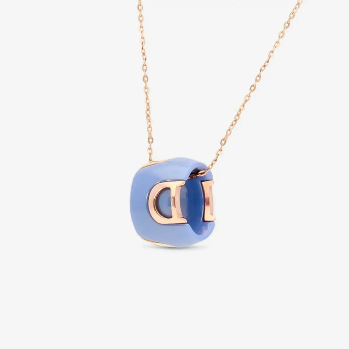Damiani Damiani D. Icon 18K Rose Gold & Blue Ceramic Diamond Pendant Necklace by The Solist | Thumbnail 2 Damiani Damiani D. Icon 18K Rose Gold & Blue Ceramic Diamond Pendant Necklace by The Solist | Thumbnail 2