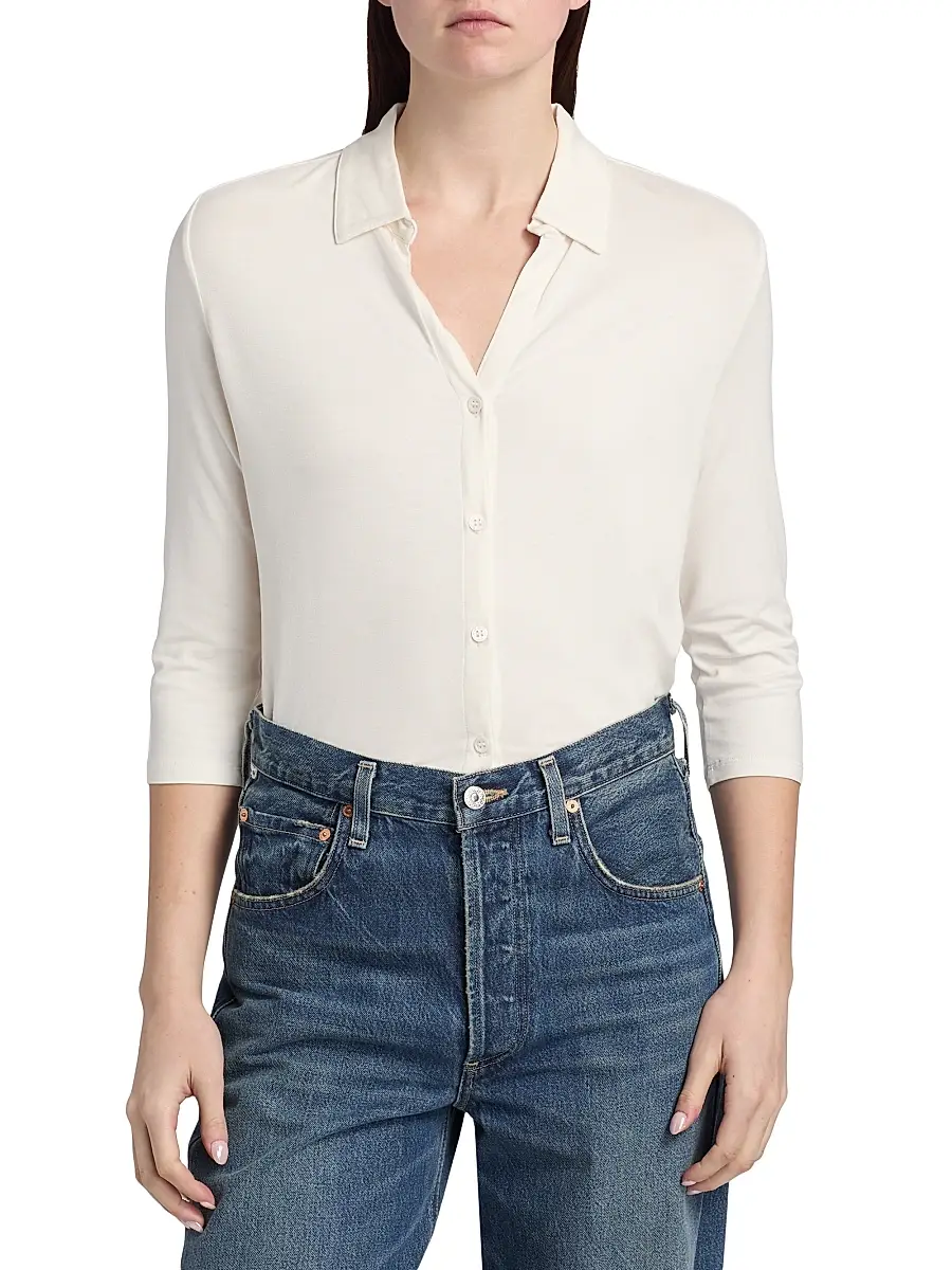 MAJESTIC FILATURES Women's Soft Touch Semi-Relaxed Shirt | Thumbnail 3 MAJESTIC FILATURES Women's Soft Touch Semi-Relaxed Shirt | Thumbnail 3