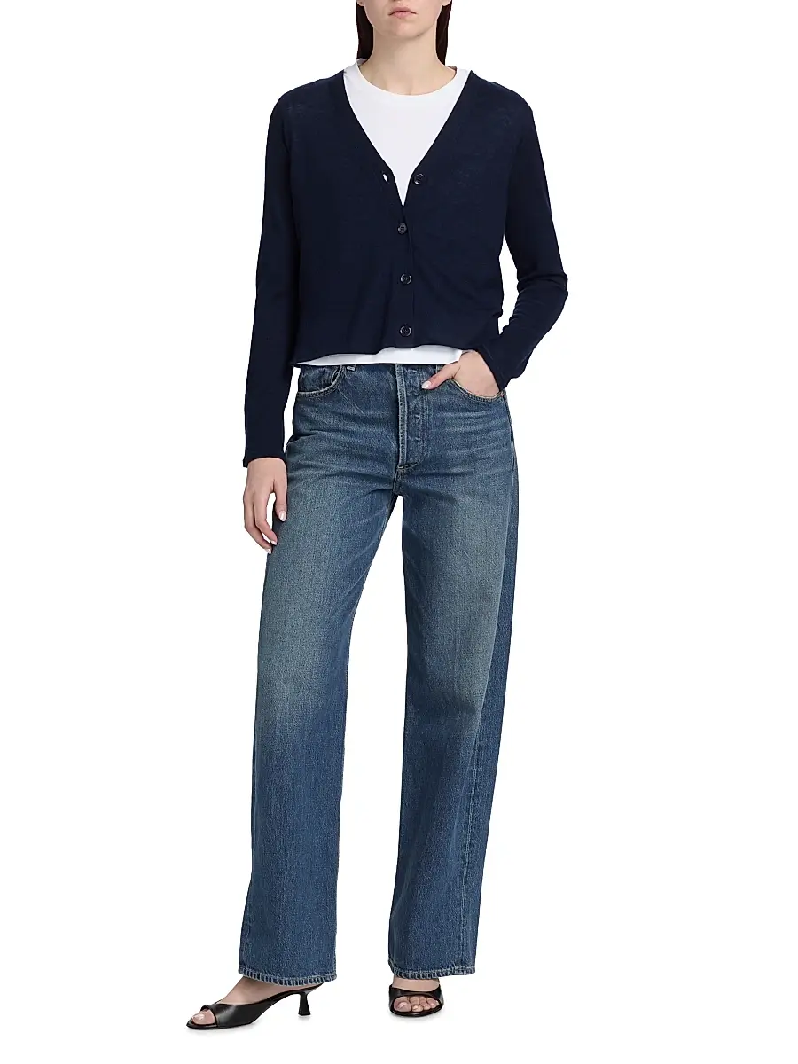 MAJESTIC FILATURES Women's Fitted V-Neck Cardigan | Thumbnail 2 MAJESTIC FILATURES Women's Fitted V-Neck Cardigan | Thumbnail 2